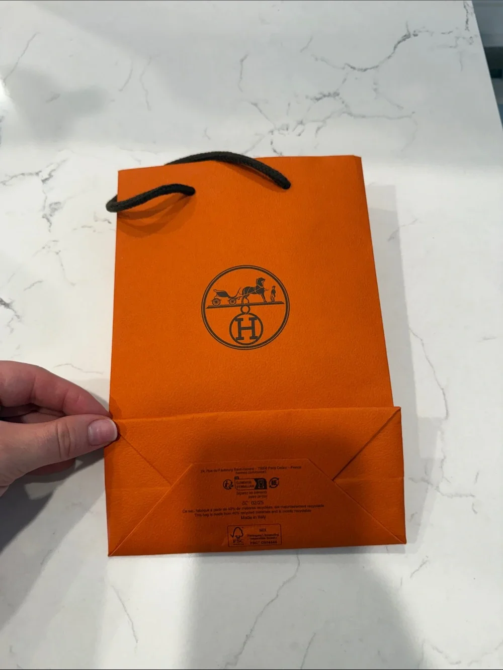 Authentic Hermes Paper Gift Bag- Small